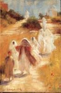 Tunisiennes En Visite by Albert Aublet
