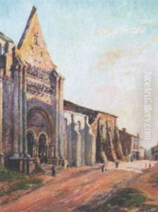 Sydlandsk Parti Med Kirke Og Huse Sydlandsk Parti Med Kirke Og Huse