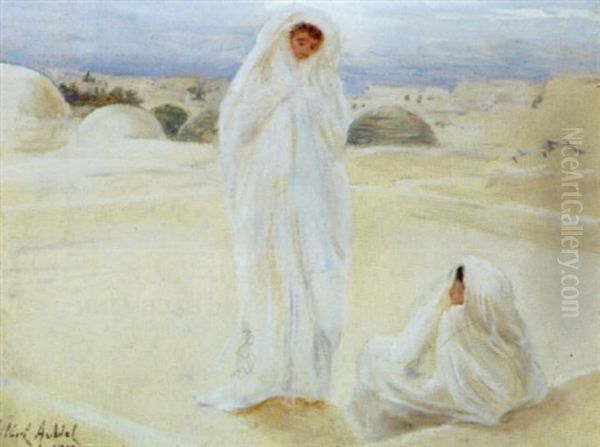 Femmes En Blanc Sur Une Terrasse De Tunis - view 1