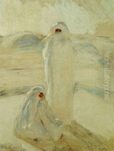 Femmes Tunisiennes Sur La Terrasse by Albert Aublet