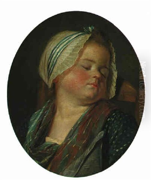A Little Girl Sleeping In A Chair - view 1