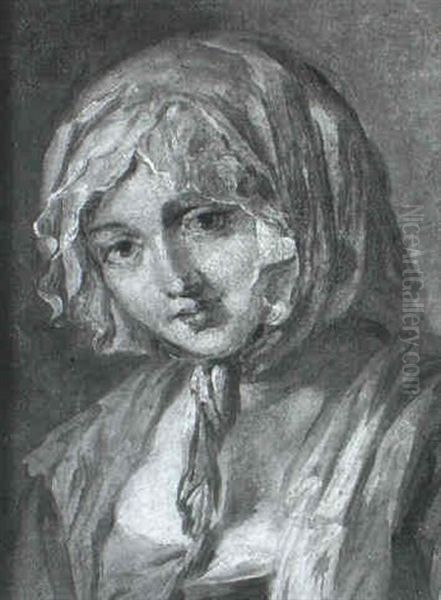 Jeune Femme En Buste En Camaieu De Gris - view 1