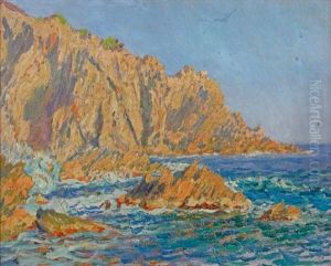 Rochers Fauves De Porquerolles by Jean Francis Auburtin