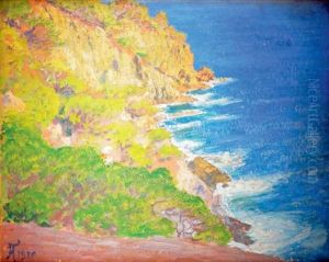 Cote Rocheuse A Porquerolles by Jean Francis Auburtin