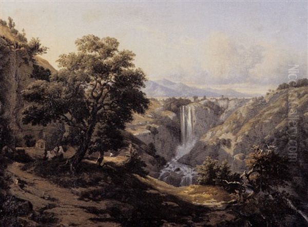 Paysage A La Cascade En Italie - view 1