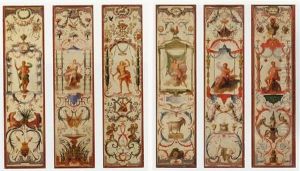 Arabesques And Singeries Surrounding Figures Of The Gods: Allegories Of The Months Of The Year by Claude III Audran