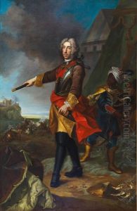 Portrait Of Prince Eugene Of Savoy by Johann-Gottfried Auerbach