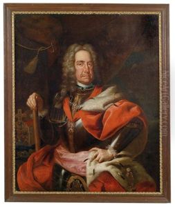 Kaiser Karl Vi., Portrat Des Kaisers Im Harnisch Mit Dem Orden Vom Goldenen Vlies Und Feldherrenstab
