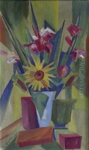 Blumenstillleben Mit Gladiolen