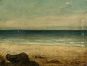 The Beach At Saintonge by Louis-Auguste Auguin