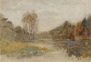 Uferlandschaft by Louis-Auguste Auguin