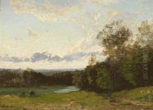 Bewaldetes Tal Mit Fluschen by Louis-Auguste Auguin