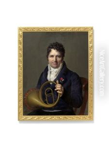Frederic Duvernoy, Famous Horn Soloist At The Paris Opera, Holding A Cor Solo, Paris Horn, Wearing The Badge Of The Royal French Order Of The Legion Of Honour And The Medaille De La Fidelite