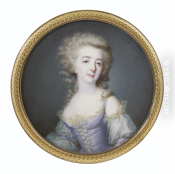 Portrait De Jeune Femme A La Robe Lilas - view 1