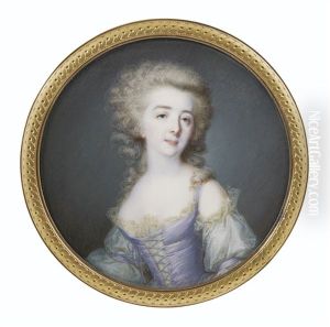 Portrait De Jeune Femme A La Robe Lilas
