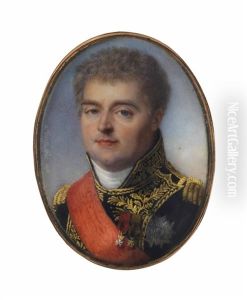 Louis Alexandre Berthier, 1st Prince Of Wagram, 1st Duke Of Valangin And 1st Sovereign Prince Of Neuchatel (1753-1815), In Blue Coat Embroidered With Gold Oak Leaves, Gold Epaulettes, White Stock