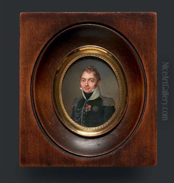 Portrait Du Duc De Berry En Buste Vers La Gauche, Presque De Face, En Uniforme De Colonel Du 16e Regiment De Chasseurs A Cheval - view 1