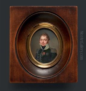 Portrait Du Duc De Berry En Buste Vers La Gauche, Presque De Face, En Uniforme De Colonel Du 16e Regiment De Chasseurs A Cheval by Jacques-Jean- Baptiste Augustin