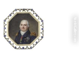 Louis Xviii (1755-1824), King Of France And Navarre (1814-1824), Wearing Blue Double-breasted Coat With Gold Epaulettes, Breast Star Of The Order Of Saint-esprit...