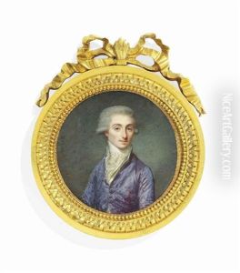 Louis Marie, Marquis D'estourmel (1744-1823), In Lilac Silk Coat, Frilled White Cravat, Powdered Wig Worn En Queue