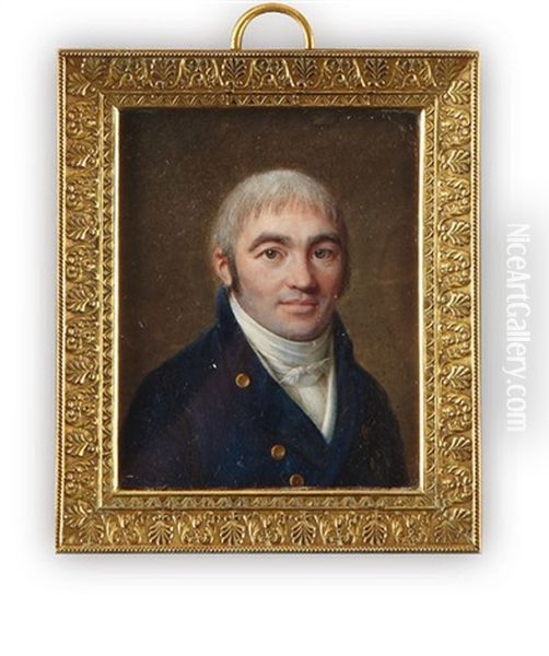Portrait Du Marquis De La Sicotiere, Prefet De L'orne, En Habit Bleu, Vers La Droite - view 1