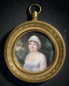 Portrait De Madame Henriette-sophie De La Fontaine, Epouse De Coincy, Cousine Germaine De Madame Augustin by Jacques-Jean- Baptiste Augustin