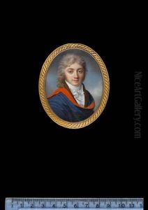 A Gentleman, Wearing Scarlet Lined Blue Robe, Over Brown Coat, White Waistcoat And Tied Stock