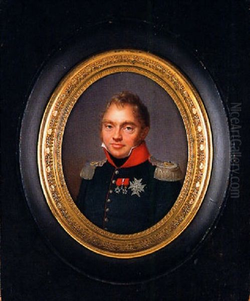 Portrait Of Charles Ferdinand, The Duke Of Berry In Dark Green Jacket With Red Collar And Piping - view 1
