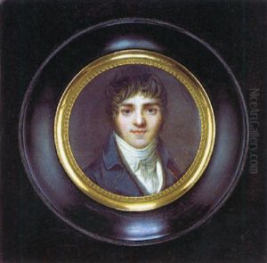 Augustin-joseph Orts Vetu D'une Redingote Gris-bleu A Haut Col, Chemise Et Gilet Blancs by Jacques-Jean- Baptiste Augustin
