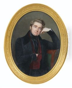 Portrait D'homme, Peut Etre Un Membre De La Famille Founod by Pauline Augustin