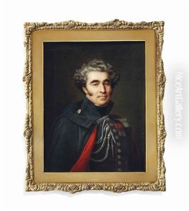 An Officer, In Red-piped Blue Military Uniform With Silver Buttons, Epaulettes And Aiguillettes, Wearing The Badges Of The Royal French Orders Of St. Louis And The Legion Of Honour by Pauline Augustin
