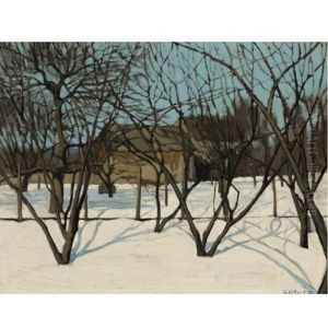 From My Studio Window: Winter (hillside, New Jersey) by George Copeland Ault