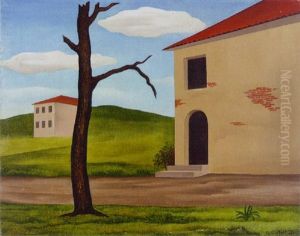 Landscape With Building And Leafless Tree by George Copeland Ault