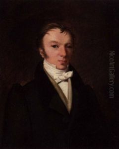 Portraett Af En Mand I Sort Jakke Og Fadermordere by Louis Auguste Francois Aumont