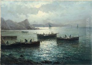 Seascape With Numerous Fishing Boats