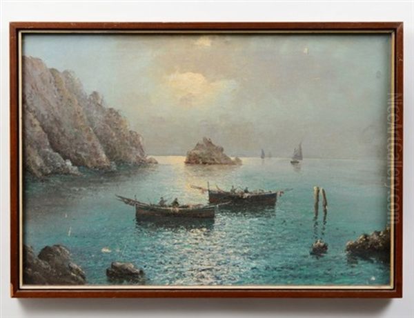 Neapolitan Coast With Fishermen. Verso Signed D'auria In Pencil On - view 1