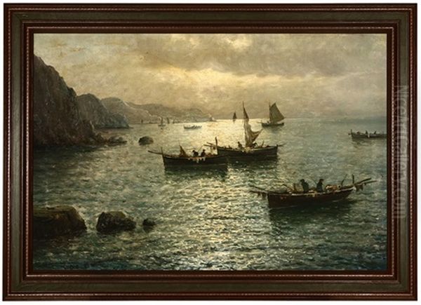 Fishing Boats Off The Coast Of Capri - view 1