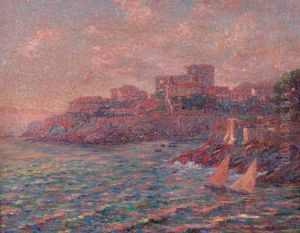 La Corniche Au Soleil Couchant by Henri Aurrens