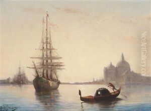 Venedig, Gondel Vor Santa Maria Salute