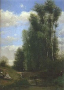 Paysage by Joseph Nichols Hippolyte Aussandon
