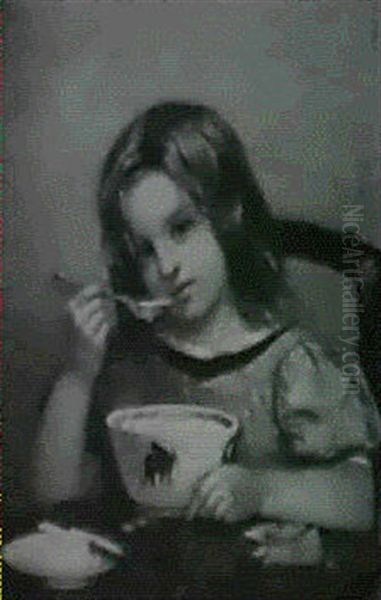 Little Girl Eating Porridge - view 1
