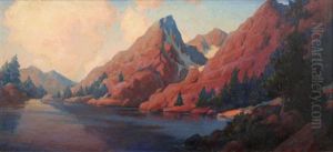 High Sierra Landscape With Lake by Charles Percy Austin