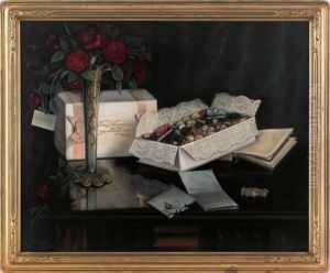 Still Life With Roses, Box Of Chocolates, Etc. by Ben Austrian