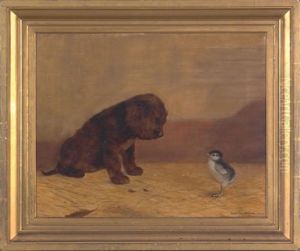 A Chick And Puppy by Ben Austrian