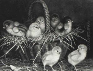 Chicks In A Handled Basket
