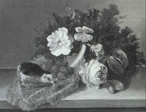 Tabletop Still Life With A Curious Chick - view 1