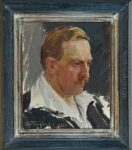Portrait Eines Herren Im 3/4-profil Nach Rechts by Jan Autengruber