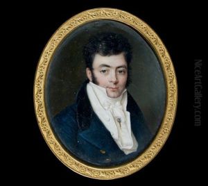 Portrait De Jeune Homme Dans Une Redingote Bleue A Col De Velours Noir