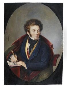 A Young Artist Seated At A Desk