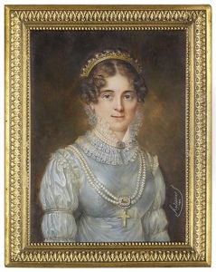 A Young Lady In Light Blue Satin Dress